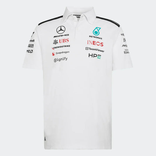 Polo Oficial Adidas Mercedes-AMG Petronas F1 2026 (Blanca)
