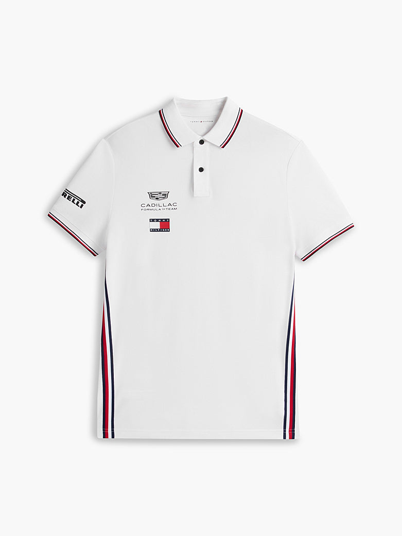 Polo Oficial Tommy Hilfiger Equipo Cadillac F1 2026 (Blanca)