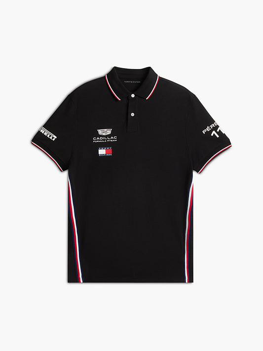 Polo Oficial Tommy Hilfiger Sergio "Checo" Pérez – Cadillac F1 2026 (Negra)